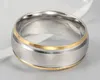 316L roestvrij stalen ringen voor mannen vrouwen engagement bruiloft klassieke gouden kleur ringen sieraden R-002