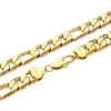 Men Necklace 24K Yellow Gold Filled Figaro Chain Hip Hop Jewelry329p