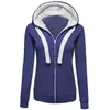 Wholesale- 3XL Grey Pink Hoodie Stitching Unisex Zip Up Hooded Lapel Zipper Hoodies Sweatshirt Women or Men Coat Top