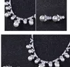 Brand New 2019 High Quality Exquisite Pearls Rhinestone Platinum Jewelry Necklace Earring Set For Wedding Bridal Prom Evening7448286