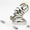 304 Rostfritt stål Male Chastity Device Lagge Cage With Arc Ring Lock #R50