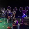 Luminous LED Balloon Ciąg Kolorowe przezroczyste okrągłe bąbelkowe balony ślubne oświetlenie więcej kolorów / Po umieszczeniu w helu około 18-20 cala