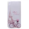 La cubierta de TPU transparente para moto Sony Xperia X Color de la caja del teléfono de la decoración de la torre mariposa del diseño de la pluma móvil