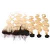 Brazilian Body Wave Wavy Silk Base Lace Frontal 13x4 #1b 613 Blonde Human Hair Silk Top Lace Frontal Closure Pieces With Hair Bundles