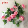 Wholesale simulation rose flower cane hanging fake flower vine heating pipe indoor sitting room decorate condole top plastic flower vine