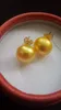 NEW FINE PEARL JEWELRY SOUTH SEA NATURAL GOLDEN PEARLS STUD EARRING 10-11MM
