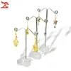 3pcs/set Clear Black Acrylic Jewelry Display Stand Earring Hook Holder Metal Rack Frame (3pcs Height:13.5cm /11.5cm/ 9.5 cm)Free Shipping