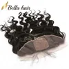 Zijde Basis Kant Frontale Sluiting Top Braziliaanse Body Wave Maagd Remy Human Hair Extensions 4X13 Natuurlijke Kleur Oor tot Oor Haarstukken 8-22inch UITVERKOOP Bella Hair