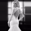 Seksi Backless O-Boyun Uzun Kollu Dantel Aplike Gelin Elbise Vestido De Noiva Robe De Mariage Mermaid Gelinlik