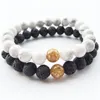 8mm Natural Lava Stone Healing Strands Beaded Charm Bracelets Unisex For Men Women Yoga Fashion Lover Jewelry