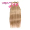 Brazilian Virgin Human Hair 27 Blonde Straight Hair Weaves Brazilian Bundles Hair Weft Queen Beauty Weaves2403092