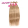 Cheveux humains vierges brésiliens 27 cheveux raides blonds tisse des faisceaux brésiliens trame de cheveux Queen Beauty Weaves2403092