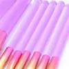 Set di pennelli per trucco Cystal 10pcs Rainbow Soft Hair Foundation Concealer Cosmetic Kabuki Make Up Brush kit Tools