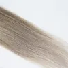 Ombre brasiliansk rakt hår färgad 100% mänskligt hår vävdat 100g 1pcs t1b / grå icke-remy hårvävning