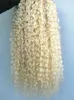 Brésilien vierge humaine remy cheveux bouclés trame boucle naturelle tisse non transformés blonde 613 extensions à double tirage