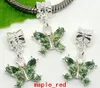 Whole 50pcs lot Mixed Beautiful Crystal Butterfly Dangle Big Hole DIY Charms fit European Charms Bracelet Necklace8892384