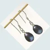 10Pairs / lot svart pärla örhängen silver krok dangle ljuskrona för kvinna mode present hantverk smycken c0