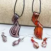6sets Twist Mix Colors Murano Lampwork Glass Necklace Earring Jewelry Set, Conjunto de joyas de moda, Conjunto de joyas de Murano