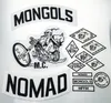 Mongols Nomad MC Biker Vest Embrodery Patches 1% MFFM I Memory Iron på full baksida av Jacket Motorcyle Patch