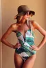 2017 Costume da bagno intero sexy Strappy Biquini Costumi da bagno a vita alta Donna Cut Out Body Body Scollo a V Costumi da bagno Monokini Trikini
