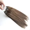 6 Extens￵es de cabelo micro -anel marrom m￩dio 100g 1gs Micro Bead Hair Extensions 100s Aplique extens￵es de cabelo micro -link naturais HumA9686038