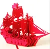 Criativo cartão 3D personalizado meados Outono cartão de visita Convites com envelope Retro barco Bon voyage