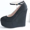 15cm Heel Höjd Sexig Rund Toe Wedges Heel Pumps Platform Party Shoes Heels US Size 3-10.5 No.1258-3a