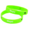 100PCS Printed Motivational Logo Love Hope Dream Silicone Rubber Bracelet Adult Size 2 Colors Promotion Gift