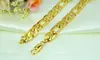 Solid 12MM Figaro Link Chain 24K oro giallo Filled Mens Womens collana 24 "95G Fashion Jewellery