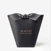 50pcs / lot MERCI BEAUCOUP White Black Color Gift Box Paper Cake Box Wavour Box Candy Box With Ribbon