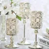 Nowy Specuary Metal Silver Silver Candle Crystals Holder Wedding Table Candelabra Centerpiece Home Decoration Candlesticks 3 Rozmiar