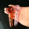 Couleur trois accessoires de bangs en verre de pot de fumée concave, pipes à fumer en verre colorées mini multi-couleurs pipes à main meilleur verre de cuillère