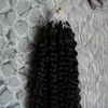 100g Natural Color human hair extensions kinky curly micro loop 100 Indian Virgin Remy Human Hair 1g micro bead extensions7328702