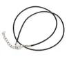 Colar de cobra de couro de cera preta, corda de miçangas, fio de corda de 18 polegadas para joias diy, 200 peças / lote W9 278f