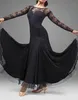 Adult/Girl Ballroom Dance Dress Women Modern Waltz Tango Standard Competition Practice Dance Dress Black Lace Stitiching Fishbone Dress