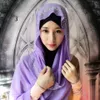 1pc muslimsk hijab för kvinnor fyrkantig halsduk turban hijab huvudbeläggningar silkeslen satin wraps mode halsdukar islamisk bandana svart stor s9426946