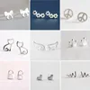 100 sztuk Darmowa Wysyłka 925 Posrebrzane Kolczyk Kreatywny Kształt Owce Star Ear Stud Koreański Styl Delfin Ptak Cute Kształt Kolczyki Stud