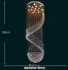 Moderna ljuskronor LED Crystal Chandelier Light Fixture Long Spiral Hotel Villa Home inomhusbelysning vardagsrum lobbyn