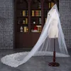 Ivory white Long Lace Cathedral Luxury Crystal Beaded Bridal Veil for Bride wedding veils 20178492766
