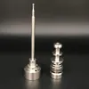 봉 도구 세트 10 / 14 / 18mm 남성과 여성 Gr2 Domeless 티타늄 못 카브 캡 Dabber Slicone 항아리 봉 물 파이프