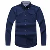 Partihandel 2017 Ny höst och vinter Mäns långärmad 100% bomullskjorta Ren män Casual Fashion Oxford Shirt Social Märke Kläder
