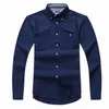 Atacado 2017 novo outono e inverno masculino manga longa 100% algodão camisa masculina pura moda casual Oxford camisa social roupas de marca