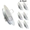 Topoch Plafonniers Dimmable pour la cuisine 6-Pack Basse Profile Spring Clip Mont Aluminium Downlight 12V 3W Éclairage Camper Marine