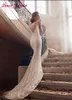 Urocze sukienki ślubne syreny w szpic pełne koronkowe aplikacje ślubne suknie ślubne Długie niestandardowe rozmiar nośny kość słoniowa