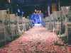 Groothandel witte slub stoel sjerpen met rijen diamant chiffon delicate bruiloft feestvanget decoraties stoel covers accessoires