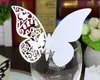 100st Hollow Love Heart Shape Paper Place Card Escort Cup Card Wine Glass Card för bröllop Par Wedding Favors3011