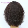 Brown Kinky Curly Wig 100 Kanekalon Heat Resistant Synthetic Wigs For Black Women 6A Machine Made None Lace Wig Middle Part2361800