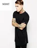 Sport -brand Clothing Mens Black T Shirt Zipper Hip Hop Longline Extra Long Length Tops Tee Tshirts for Men Tall T-shirt 2024 Hot Sale