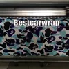 Klistermärken Blue Leopard Camo Vinyl Full Car Wrapping Camouflage Foil Stickers med Camo Truck som täcker folie med luftfri storlek 1,52 x 30 m/rol