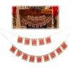 Drapeaux de Noël DIY Joyeux Noël Bunting Sign Vintage Jute Garland Celebration Banner Handmade Hessian Rustic Burlap Bunting drapeaux Xmas